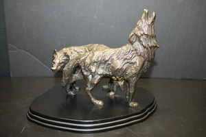 Vintage Andrea by Sadek Bronze Wolf Skulptur MCM Tischskulptur - Bild 1 von 7