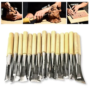 31Pcs Hand Wood Carving Tools General Chisel Made Ground By Hand And Tool Bag - Picture 1 of 20