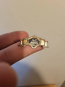 VINTAGE GOLD BLACK U.S. ARMY LAPEL PIN - Picture 1 of 6