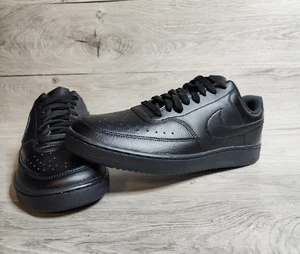 Nike Men Court Vision Low Sneaker Triple Black Sizw 12 OG Shoes Cd5463-002 - Picture 1 of 7