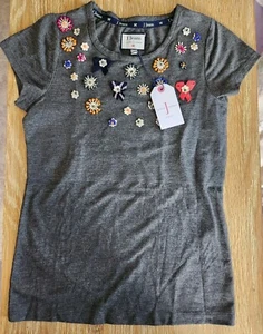 Debenhams Jasper Conran Girls Grey Embellished Top Age 9-10 BNWT - Picture 1 of 6