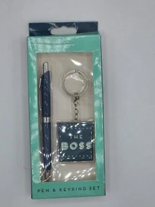 "The Boss" Pen & Keyring Gift Set - Blue - Brand New - Picture 1 of 2