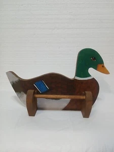 Vintage Handmade Mallard Duck Towel Rack Wall Hanging - Picture 1 of 9