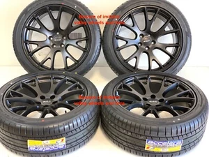 20" 20 INCH DODGE & CHRYSL SRT HELLCAT STYLE WHEELS TIRES TPMS SATIN BLACK RIMS - Picture 1 of 7