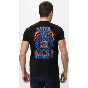 Herren T-Shirt "Shamanix" mit Muster unter UV Schwarzlicht leuchtet Neon Psy - Bild 1 von 3