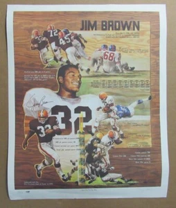 Póster Jim Brown HOF firmado/automático 26,5x33 impresión litográfica Browns PSA/DNA 189703 - Imagen 1 de 3
