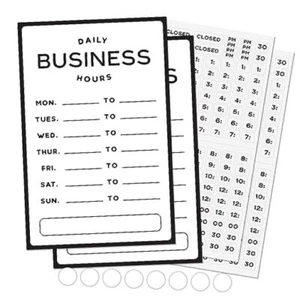 Business Hours Signpk | Modern Store Open Hours of Operation Sign for Glass 2 - Picture 1 of 8