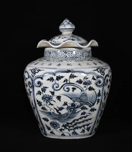 Coprivaso piatto modello Qilin Phoenix anno dinastia Ming Hongwu - Foto 1 di 9