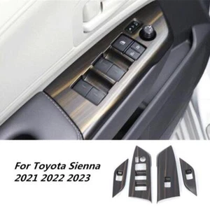 For Toyota Sienna 2021 -2023 Wood Grain 4X Window Lift Switch Panel Cover Trim - Picture 1 of 8