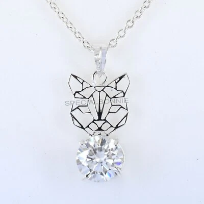5.10 Ct Certified White Diamond Cat Pendant-Simply Stunning, Great Sparkle.VIDEO - Image 1 of 4