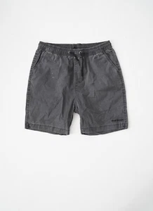QuickSilver BLK Sbiadito Giovanile Coulisse Piatto Frontale Logo Ricamato Patch Corto L - Foto 1 di 6