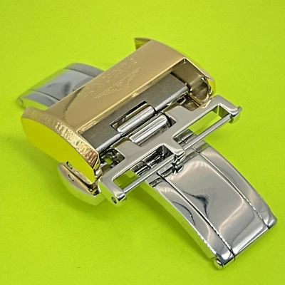 NUEVO GENUINO LONGINES 18MM DESPLIEGUE BROCHE HEBILLA S/S CHAPADO EN ORO L639119706K Foto 1 de 4