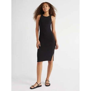 Free Assembly Dress Women's Size XS Black Ribbed Tank Midi --M2-- - Picture 1 of 4