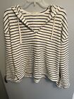 Marine Layer Women’s NWOT White Striped Hoodie Long Sleeve Pullover Size XL
