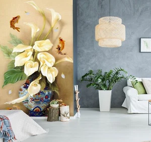 3D Lily Fish 6731 Wallpaper Mural Wall Print Wall Wallpaper Murals US Coco - Picture 1 of 11