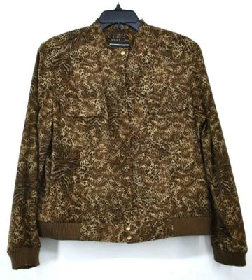 Chaqueta Norton McNaughton Mujer Marrón Cremallera a Presión Manga Larga Estampado Leopardo 14 Foto 1 de 4