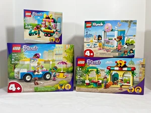 4 Lego Friends Sets Ice Cream, Pizzeria, Donut 41705, 41715, 41719, 41723 - NEW! - Picture 1 of 5