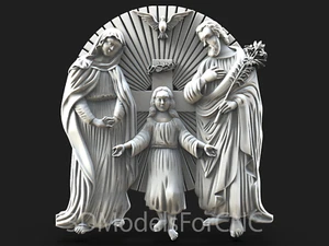 3D Model STL File for CNC Router Laser & 3D Printer Holy Family 8 - Picture 1 of 1