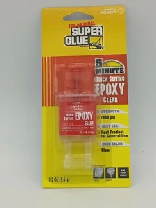 Super Glue 5 Minute Quick Set Epoxy Clear 0.2 oz Tube - Picture 1 of 2