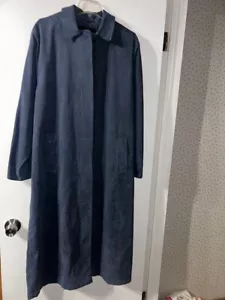 LONDON FOG Womens Classic Trench Coat Size 10 Regular Lined Hooded Jacket Blue - Picture 1 of 5