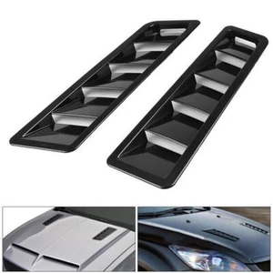 2x Car Hood Vent Scoop Louver Scoop Cover Air Flow Intake Universal Black - Picture 1 of 11