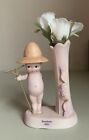 Vintage 2001 Kewpiesta Kewpie Gardener Farm Bisque Doll Vase Rose O?Neill