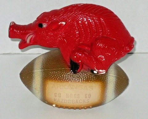 Vintage University of Arkansas Razorbacks Hog Football Chalkware Statue Cover