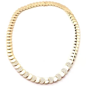 Selten! Vintage authentische Van Cleef & Arpels 18 Karat Gelbgold Diamant Scheibe Halskette - Bild 1 von 11