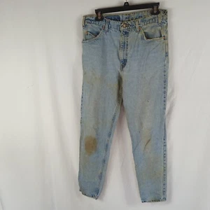 VTG LEVIS 550 Relaxed tapered orange tab Blue Jeans 32x32 Distressed Grunge - Picture 1 of 12