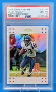 2007 Topps Chrome TC145 Devin Hester White Refractor PSA 10 POP 1 - Picture 1 of 5