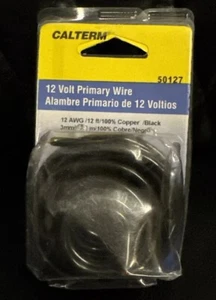 Calterm 12 Volt Primary Wire 12 AWG/12ft./Cooper/Black 50127 - Picture 1 of 4