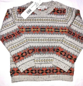 PEARLS & POPCORN NWT Unisex Jacquard Sweater - Beige - Imagen 1 de 3