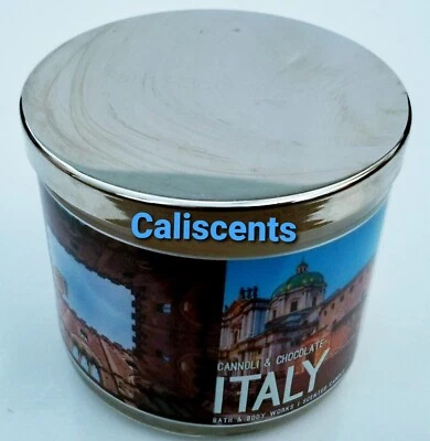 BATH &BODY WORKS ITALIA CANOLI Y CHOCOLATE 3 VELAS MECHAS LG 14,5 OZ 2018 EDT RARO Foto 1 de 3