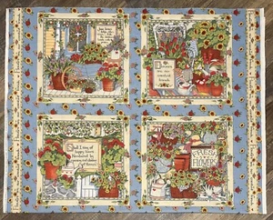 Vintage 1994 Susan Winget Fabric Traditions Fresh Flowers Cotton Fabric Panel - Picture 1 of 8