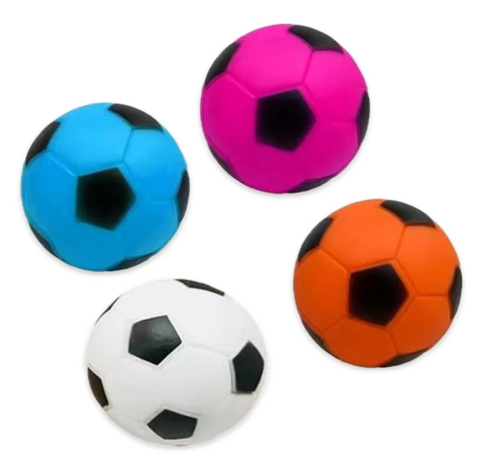 4 Piece Dog Squeaky Ball Play Chuck Fetch Fun Toy New - Image 1 of 1