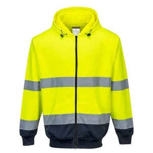 Felpa con Cappuccio Full Zip Alta Visibilità Giallo/Blu Portwest B317 Tg. M - Foto 1 di 1
