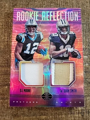 2018 Panini Illusions Rookie Reflection Dual Patch DJ Moore Tre'Quan Smith #/25 - Image 1 of 4
