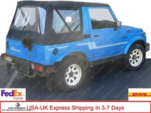 For Suzuki Samurai Replacement Soft Top1986-1994 Clear Windows In Black Denim - Picture 1 of 10