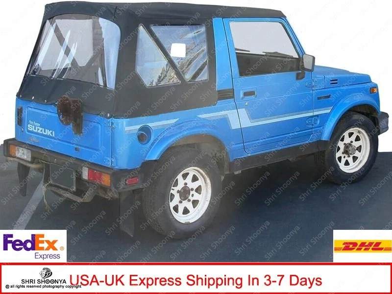 For Suzuki Samurai Replacement Soft Top1986-1994 Clear Windows In Black Denim - Image 1 of 4