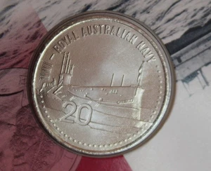 * 2015 100 YEARS OF ANZAC ROYAL AUSTRALIAN NAVY 20 CENT UNC #ZRA15 - Picture 1 of 9