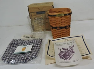 NIB 1997 LONGABERGER MINIATURE WASTE BASKET 11797 W/PROTECTOR/LINER/COA - Picture 1 of 11
