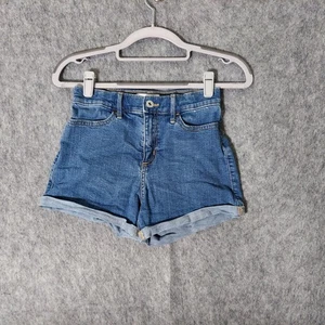 Abercrombie Girl Shorts 11 12 Denim High Rise Mini Mom Cuffed Stretch Casual - Picture 1 of 12