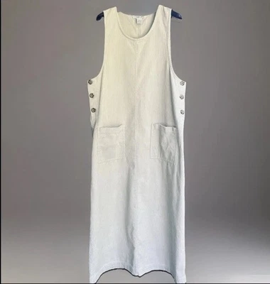 Vestido maxi jumper Cherokee vintage 💯 algodão bronzeado veludo sem mangas modesto M - Imagem 1 de 4