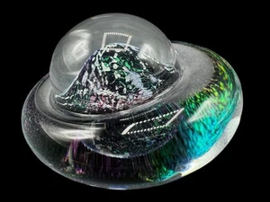 Robert Eickholt Space Art Glass Sculpture Paperweight Signed 4" - Picture 1 of 10