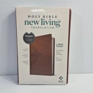 NLT Large Print Thinline Bible, Filament by Tyndale (English) Brown Leather - Picture 1 of 8