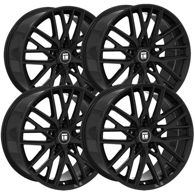 (Set of 4) Touren TR91 18x8 5x4.5" +35mm Gloss Black Wheels Rims 18" Inch Foto 1 de 4