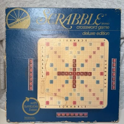 Vintage 1982 Scrabble Deluxe Edition Turntable Complete - Selchow & Righter USA - Image 1 of 4