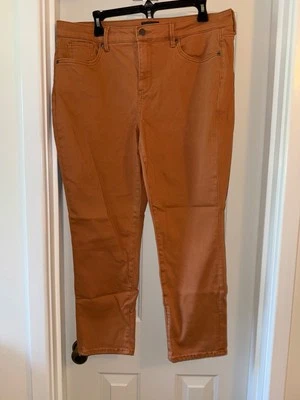 NYDJ Margot PETITE Girlfriend Jean RUST BROWN sz 14P - Image 1 of 2