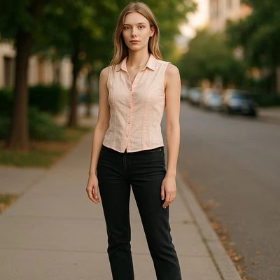 Blusa Spenser Jeremy Rosa Abotonada 100% Lino Sin Mangas Top Verano Talla M TubB Foto 1 de 4