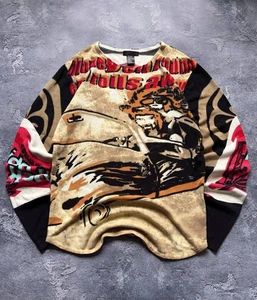 Vintage Custo Barcelona All Over Print Y2K Wollpullover selten - Bild 1 von 10